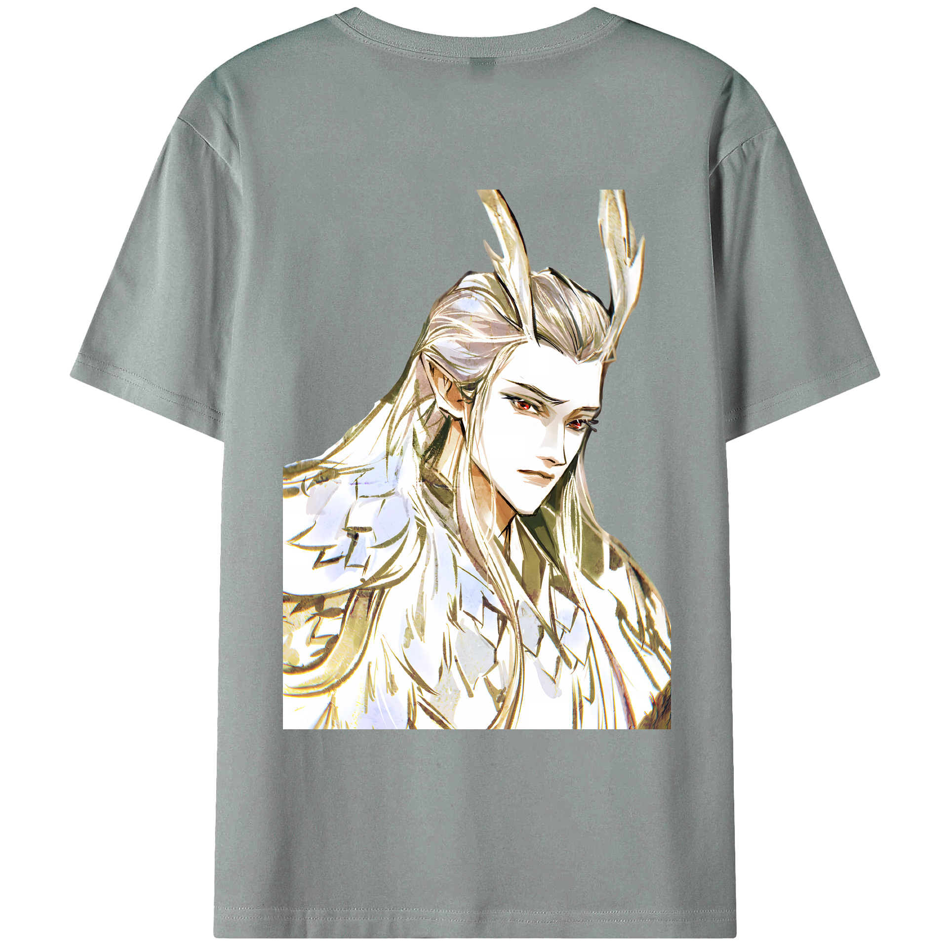 （画像用） Ne Zha 2 ナタ 魔童の大暴れ 綿100％ メンズ半袖Tシャツ（バックプリント） 通気性